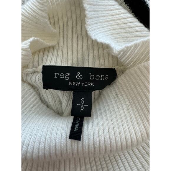 New ~ RAG & BONE ~ Cashmere White Black Striped Knitted Sweater Dress Size Small - Picture 4 of 5